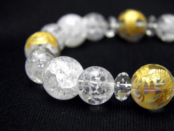 高級四神獣シリーズ 四神獣ブレスレット オーロラクォーツ金彫り