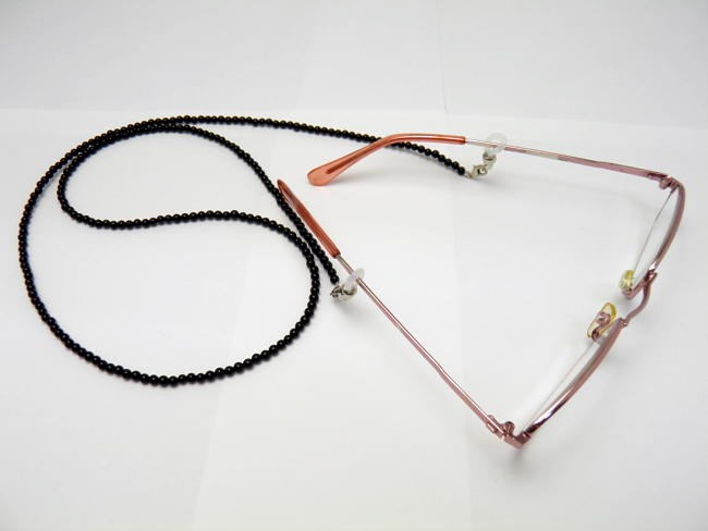 天然石 メガネチェーン オニキス 3mm玉メガネチェーン 眼鏡チェーン