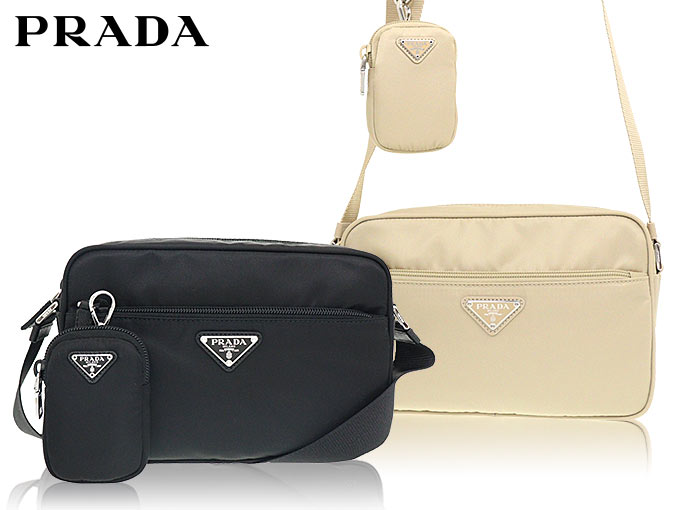 プラダ PRADA バッグ ショルダーバッグ 1BC167 RV44 B1M ネロ ヴェラ リナイロン Re Nylon トライアングル ロゴ  ショルダーバッグ ポーチ付き レディース