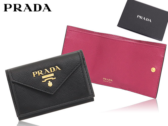 プラダ PRADA 財布 三つ折り財布 1MH021 ZLP ネロ×イビスコ