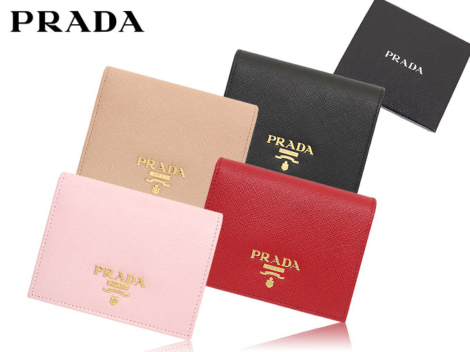 【大注目】PRADA◆レザー コンパクト 2つ折りウォレット ロゴ付 楽天市場】【全品10%OFFクーポン】 プラダ 二つ折り財布