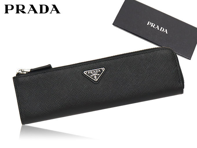 プラダ PRADA 小物 ペンケース 2KN001 053 ネロ サフィアーノレザー トライアングルロゴ ペンケース メンズ レディース