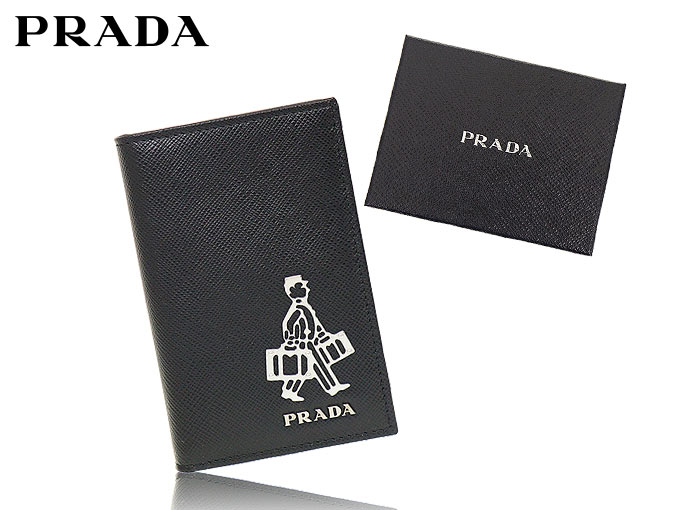 プラダ PRADA 小物 カードケース 2MC101 9Z2 ネロ サフィアーノ レザー トラベル メタル ポーター ロゴ カードホルダー メンズ