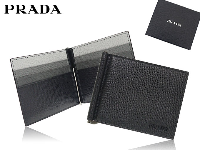 プラダ PRADA 財布 二つ折り財布 2MN077 ZLP ネロ サフィアーノ レザー