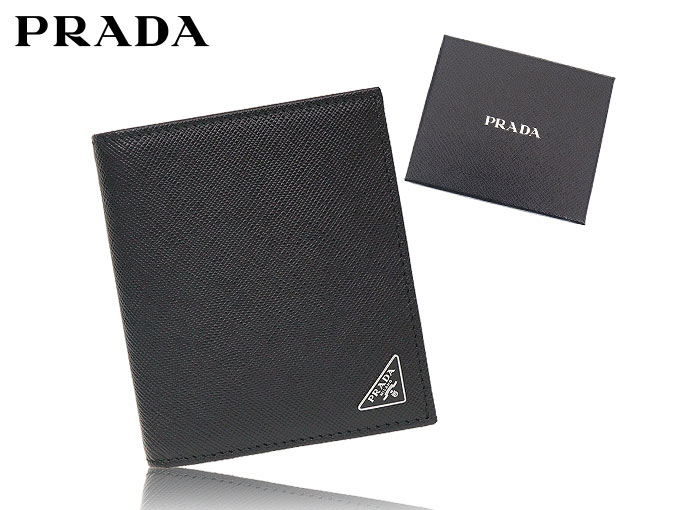 プラダ PRADA 財布 二つ折り財布 2MO004 QHH ネロ サフィアーノ レザー トライアングル ロゴ バイフォールド ウォレット メンズ｜import-collection-yr｜04