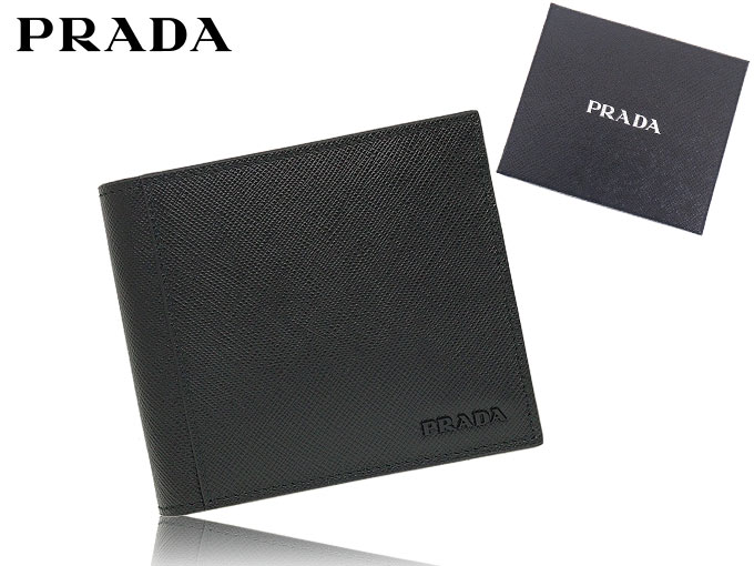 【48時間限定ポイント2％】プラダ PRADA 財布 二つ折り財布 2MO513 2CEL ネロ サフィアーノ レザー アクティブ メタル PRADA  ロゴ バイフォールド ウォレット メ