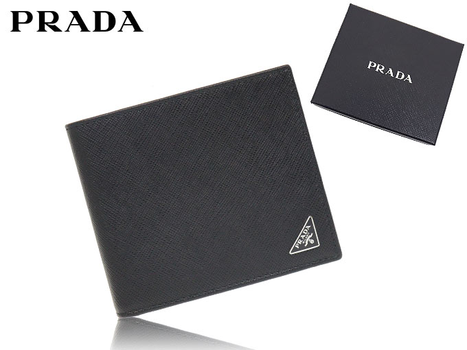 プラダ PRADA 財布 二つ折り財布 2MO513 QHH ネロ サフィアーノ レザー