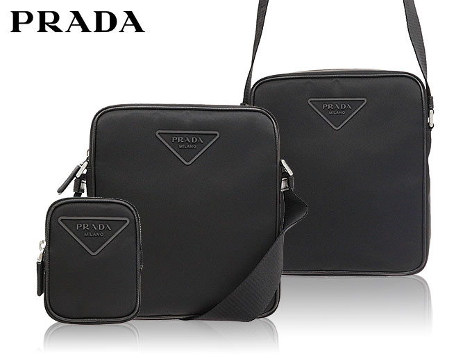 プラダ PRADA バッグ ショルダーバッグ 2VH112 074 ZNO ネロ テスート ナイロン ラバー トライアングル ロゴ クロスボディー  ポーチ付き メンズ レディース : pr-ba201113-5 : インポートコレクションYR - 通販 - Yahoo!ショッピング