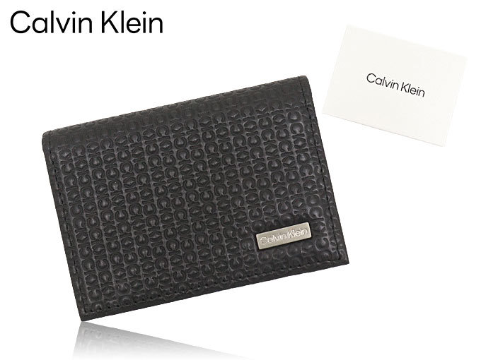 カルバン クライン Calvin Klein 小物 カードケース 31CK200001 ブラック ジェニュイン レザー エンボスド ロゴ カードケース メンズ｜import-collection-yr｜04