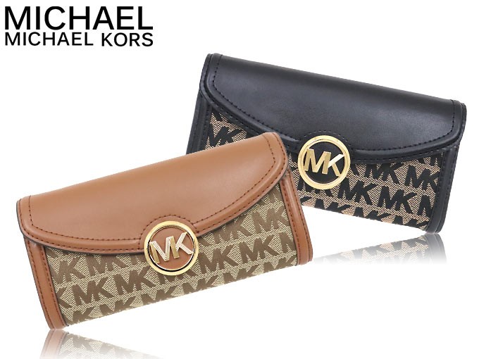 マイケルコース MICHAEL KORS 財布 長財布 35F9GFTE3J ベージュ×ブラックブラック フルトン シグネチャー ラージ フラップ  ウォレット レディース : mk-ko191021-5 : インポートコレクションYR - 通販 - Yahoo!ショッピング