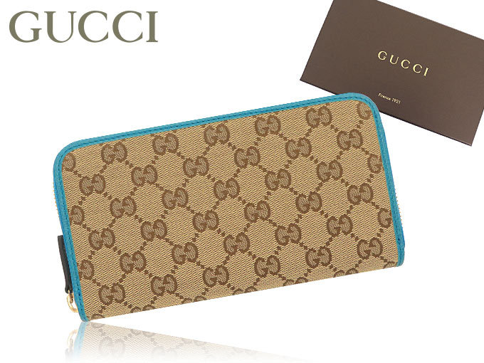 グッチ GUCCI 財布 長財布 363423 KY9LG ベージュ×ターコイズ GG