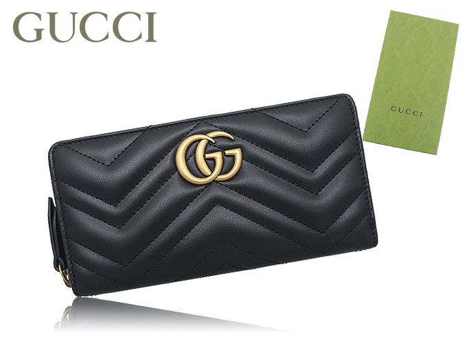 GUCCI グッチ 財布 長財布 443123 DRW1T ブラック GG マーモント  