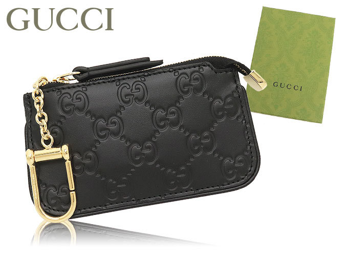 GUCCI Signature 447964 Leather Key Case Black from Japan