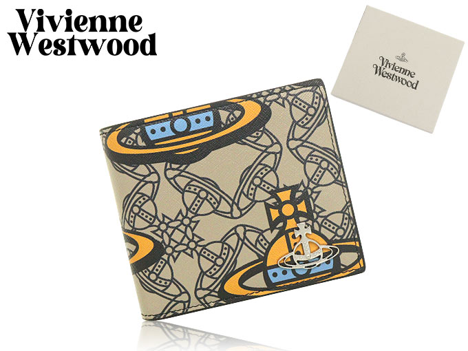 ヴィヴィアン ウエストウッド Vivienne Westwood 財布 二つ折り財布 51010016 42093 オーブマニアプリント ケント PVC レザー ウォレット コイン メンズ｜import-collection-yr｜04