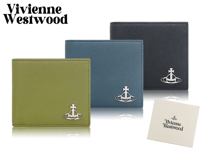 ヴィヴィアン ウエストウッド Vivienne Westwood 財布 二つ折り財布 51010016 L001N ブルー サフィアーノ レザー メンズ ウォレット ウィズ コイン ポケット｜import-collection-yr｜04