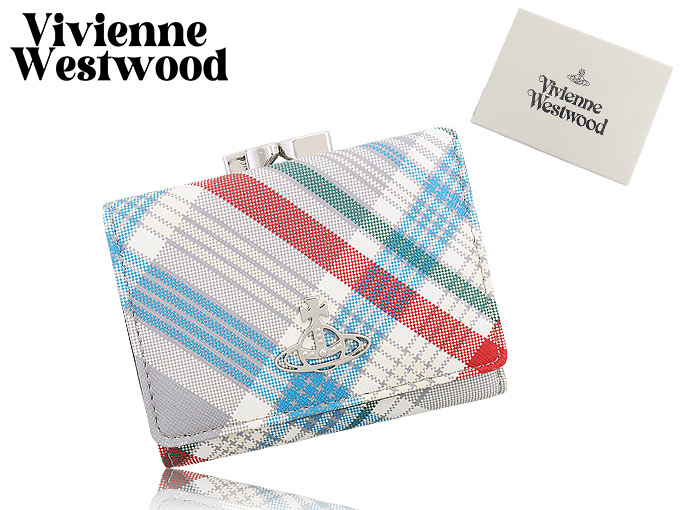 【48時間限定ポイント2％】ヴィヴィアン ウエストウッド Vivienne Westwood 財布 三つ折り財布 51010018U L0057 マドラスチェック サフィアーノ プリント ウォレ｜import-collection-yr｜04