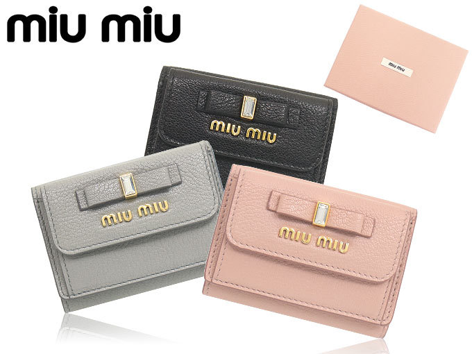 ミュウミュウ miumiu 財布 三つ折り財布 5MH021 2D7A ヌーベ マドラス