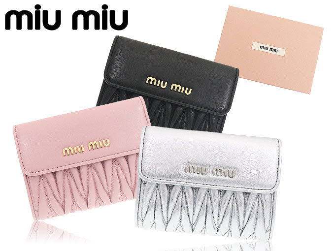 ミュウミュウ miumiu 財布 二つ折り財布 5ML002 N88 ネロ マテラッセ