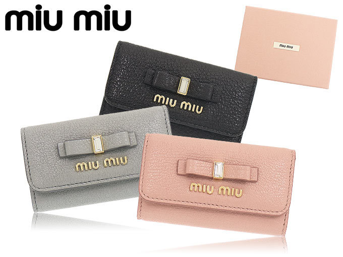 ミュウミュウ miumiu 小物 キーケース 5PG222 2D7A ヌーベ マドラス