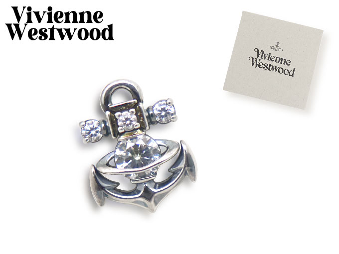 ヴィヴィアン ウエストウッド Vivienne Westwood アクセサリー ピアス 6201032M 0050 オキシシルバー×ホワイトクリア アンカーモチーフ メンズ レディース｜import-collection-yr｜03