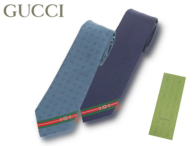 グッチ シルク Bランク GUCCI ストライプ柄 ネイビー×ブラウン ネクタイ ビジネス メンズ 中古 国内正規総代理店アイテム ネクタイ