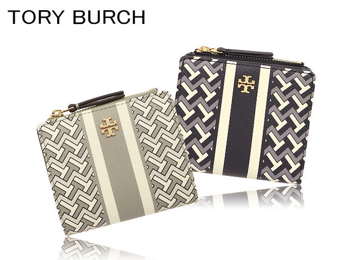 トリーバーチ TORY BURCH 財布 二つ折り財布 64283 0120 ブラック×TZAG