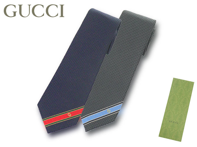 GUCCI グッチ アパレル ネクタイ 643945 4E002 ネイビー×グリーン  