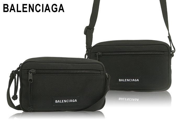 バレンシアガ BALENCIAGA バッグ ショルダーバッグ 659989 2JMF7 ブラック エクスプローラー ロゴ プリント ナイロン  ショルダー カメラ バッグ レディース