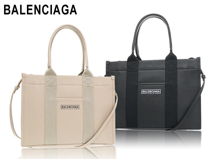 バレンシアガ BALENCIAGA バッグ トートバッグ 671402 2103A ブラック ハードウェア ロゴ プリント レザー スモール トート  バッグ レディース