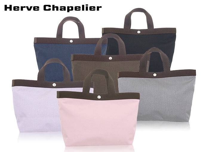 【48時間限定ポイント2％】エルベシャプリエ Herve Chapelier バッグ トートバッグ 704C ネイビー×モカ コーデュラ ナイロン ミディアム スクエア トート レデ｜import-collection-yr｜04