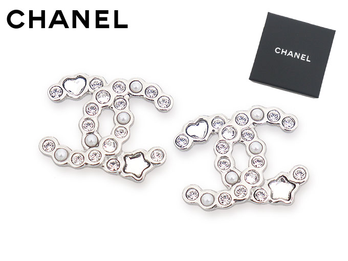 CHANEL シルバー ピアス CCマーク ハート CHANEL シャネル ピアス スイングピアス CCマーク/ハート
