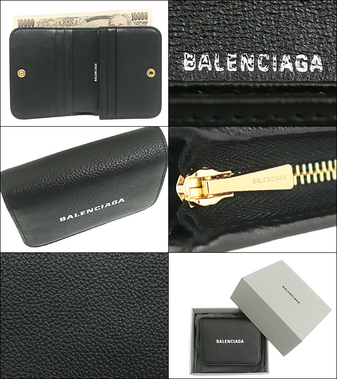 バレンシアガ BALENCIAGA 財布 二つ折り財布 655624 1IZIM ブラック