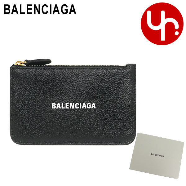 バレンシアガ BALENCIAGA 小物 カードケース 637130 1IZIM ブラック×ホワイト キャッシュ ロゴ プリント レザー ラージ ロング コイン レディース :ba ko211004 17:インポートコレクションYR