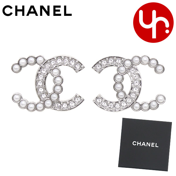 シャネル CHANEL アクセサリー ピアス ABD478 B16782 シルバー CCマーク ココマーク ラインストーン パール ピアス レディース｜import-collection-yr