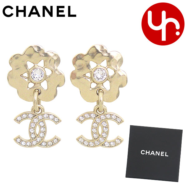 【ゴールドフラワーとCCロゴ♪】CHANEL ピアス CHANEL シャネル ピアス フラワー ココマークピアス CC メタル
