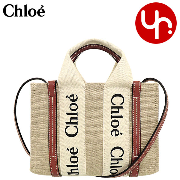 【期間限定ポイント2％】クロエ chloe バッグ トートバッグ CHC22AP237 I26 WOODY ウッディ リネン キャンバス ロゴ リボン ミニ ショルダー トート レディース｜import-collection-yr