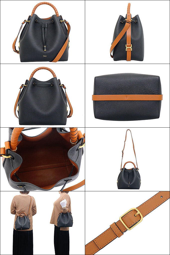 クロエ chloe バッグ ショルダーバッグ CHC23AS606 I31 ブラック MARCIE マーシー グレイン カーフ レザー バケットバッグ レディース｜import-collection-yr｜02