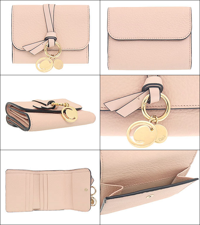 クロエ chloe 財布 三つ折り財布 CHC21WP945 F57 セメントピンク ALPHABET アルファベット レザー スモール  トリフォールド ウォレット レディース