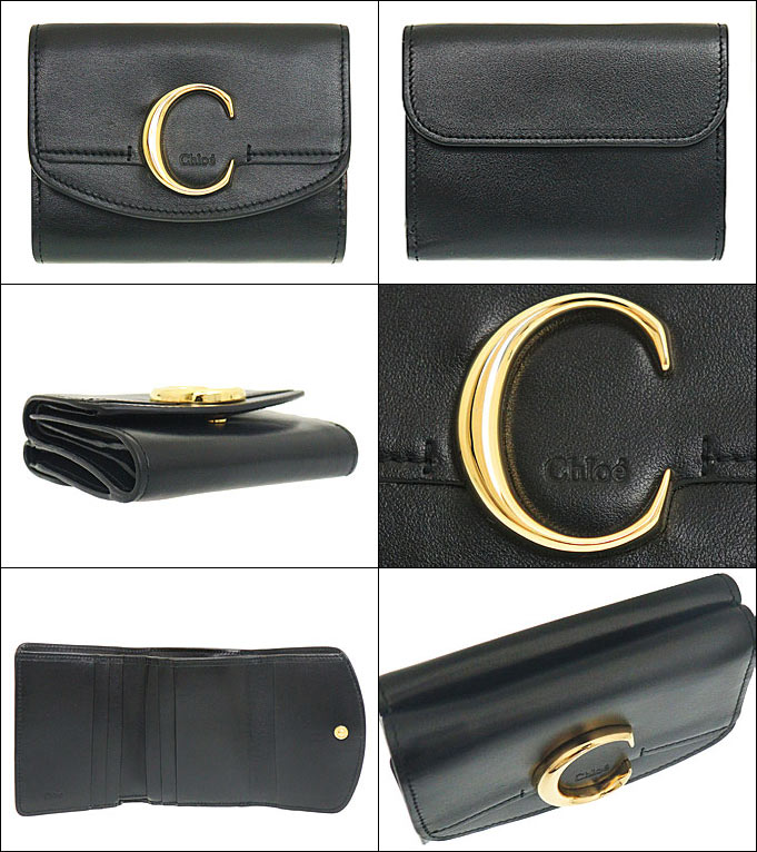 クロエ Chloe 三つ折り財布 シャイニーカーフスキン スモールトリフォールドウォレット CHC21WP718F476J5 べージュ クロエ Chloe 三つ折り財布 シャイニーカーフスキン スモールトリ