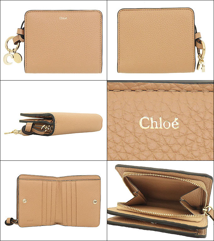 クロエ chloe 財布 二つ折り財布 CHC22WP765 F57 ライトタン ALPHABET アルファベット レザースモール ウォレット  レディース