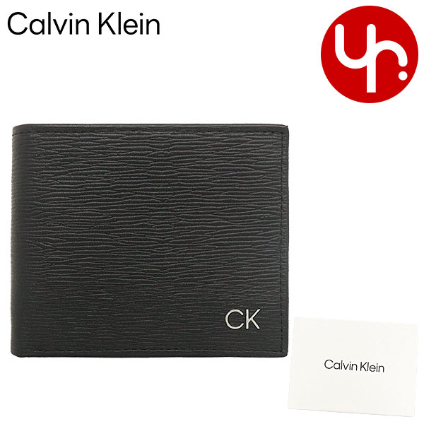 カルバン クライン Calvin Klein 財布 二つ折り財布 31CK130008 ブラック ジェニュイン レザー バイフォールド コイン ポケット ウォレット メンズ｜import-collection-yr