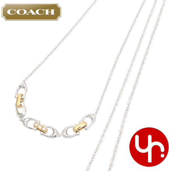 Yahoo! Yahoo!ショッピング(ヤフー ショッピング)コーチ COACH アクセサリー ネックレス F05974  5974 シルバー×ゴールド リンク シグネチャー ネックレス アウトレット レディース