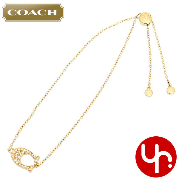 Yahoo! Yahoo!ショッピング(ヤフー ショッピング)コーチ COACH アクセサリー ブレスレット F91427 91427 ゴールド パヴェ シグネチャー C スライダー ブレスレッ  アウトレット レディース