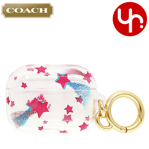 コーチ COACH アクセサリー キーホルダー FC8086 C8086 クリアマルチ スター プリント プラスチック エアポッズ プロ ケース アウトレット レディース