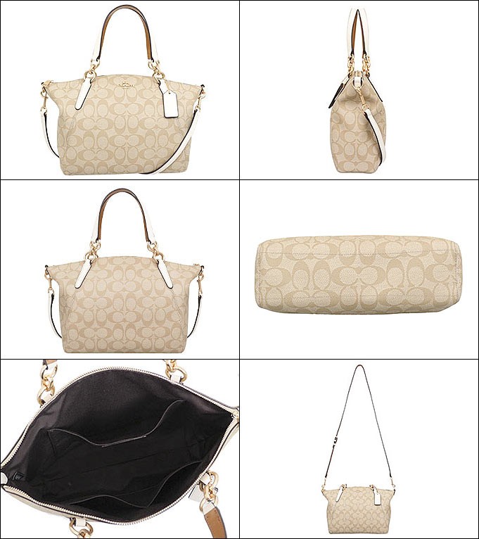 ✨美品✨COACH コーチ ハンドバッグ レザー ベージュ×ホワイトF28989 COACH コーチ バッグ ハンドバッグ F28989 シグネチャー PVC