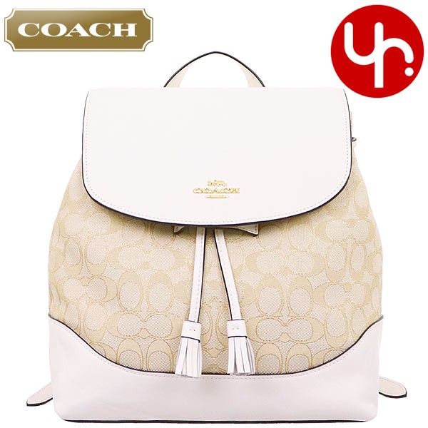 コーチ COACH バッグ リュック F73313 ライトカーキ×チョーク アウトライン シグネチャー エル バックパック アウトレット レディース