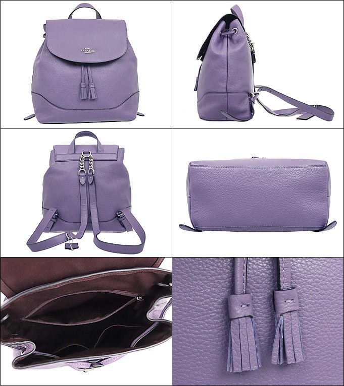 COACHコーチラベンダー フラップ付きバックパックリュックサック