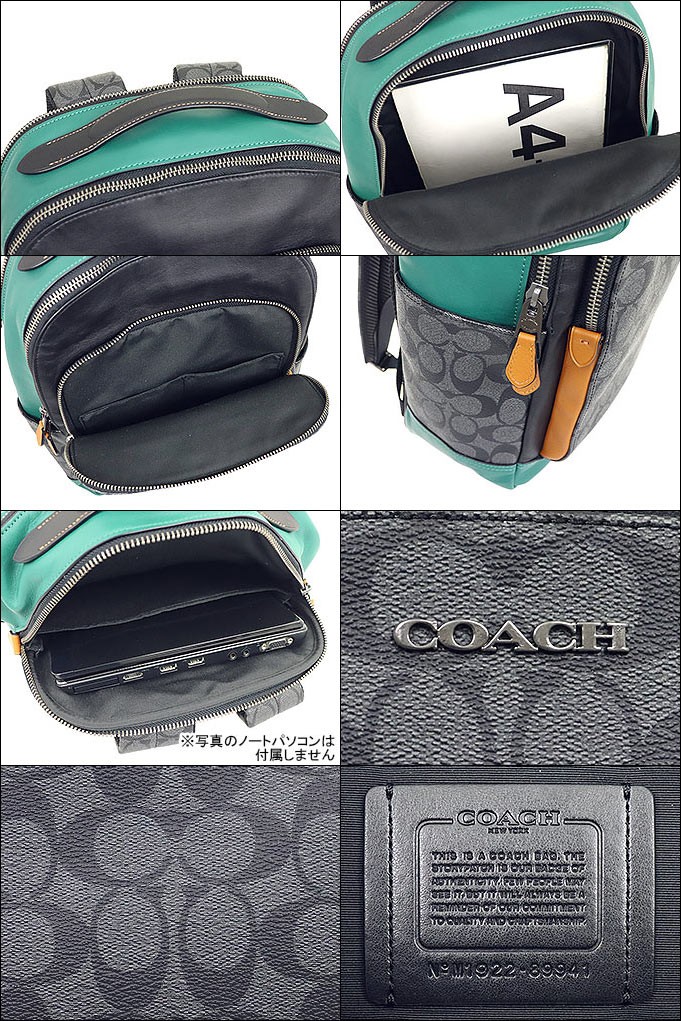 コーチ COACH バッグ リュック F89941 チャコール×ダークシーグリーン