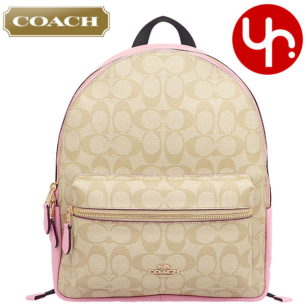 コーチ COACH バッグ リュック F32200 32200 ライトカーキ×ブロッサム チャーリー シグネチャー PVC レザー ミディアム バックパック アウトレット レディース｜import-collection-yr