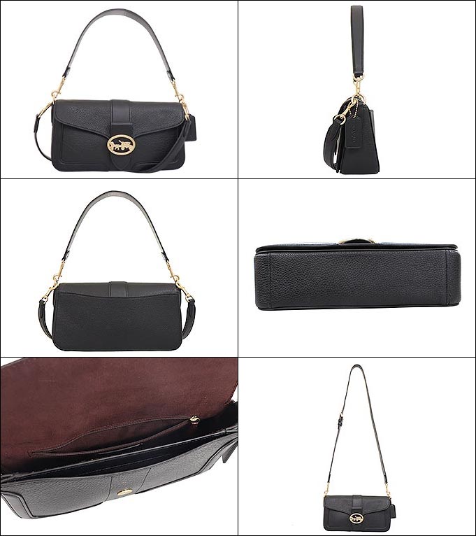 コーチ COACH バッグ ショルダーバッグ F05493 5493 ブラック バッファロー エンボスド レザー ペブルド レザー ミックス  ジョージー アウトレット レディース